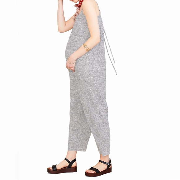 Hatch Maternity Striped Linen Morgana Jumpsuit size 3 (L/XL) - Picture 3 of 12